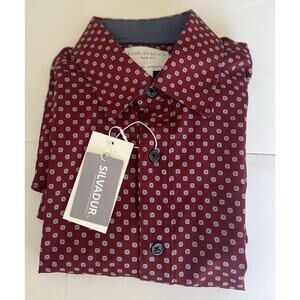 NWT CONSTRUCT Slim Fit 4 Way Stretch Long Sleeve Button Up Shirt Size M